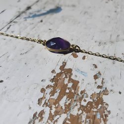 Amatyst armbnd messing