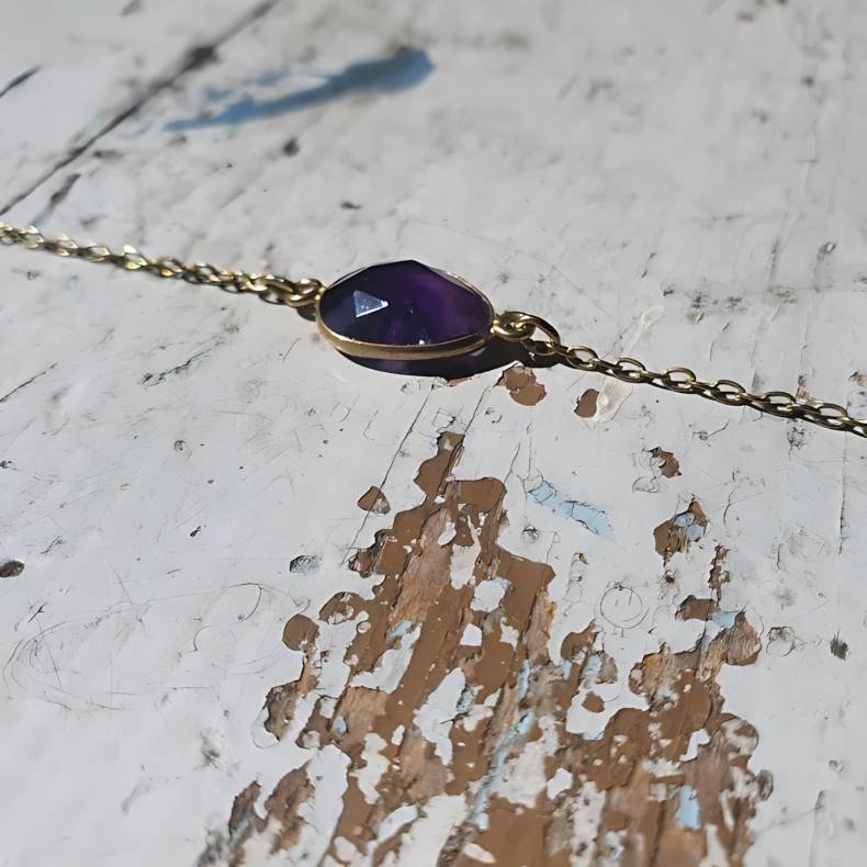 Amatyst armbnd messing