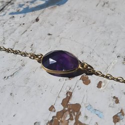 Amatyst armbnd messing