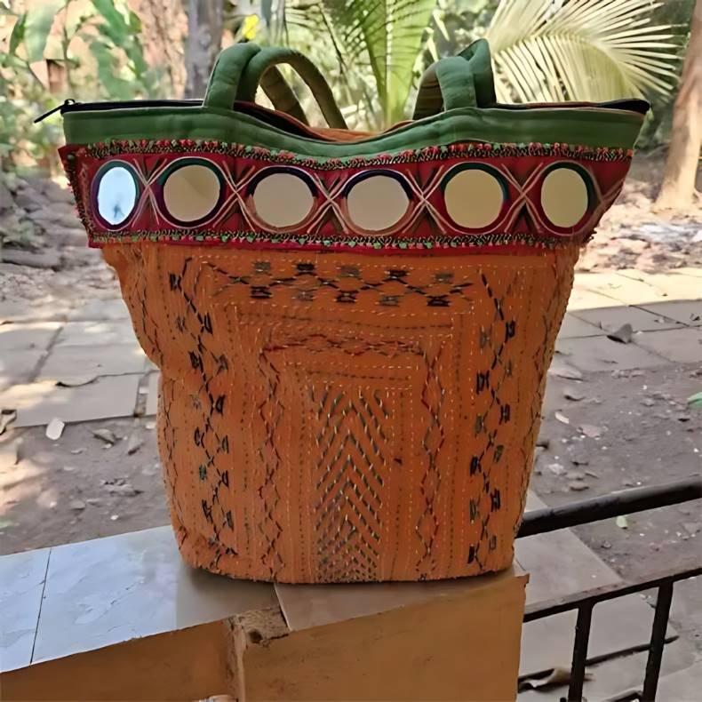 Vintage kantha taske orange
