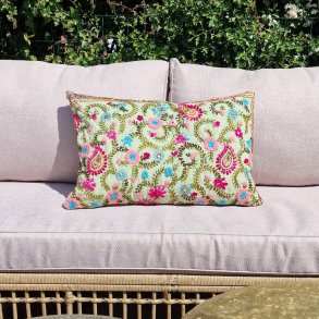 Broderi lys grn pudebetrk