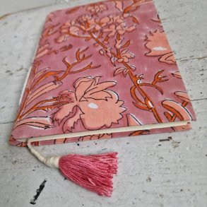 Bloktrykt bog rd fersken