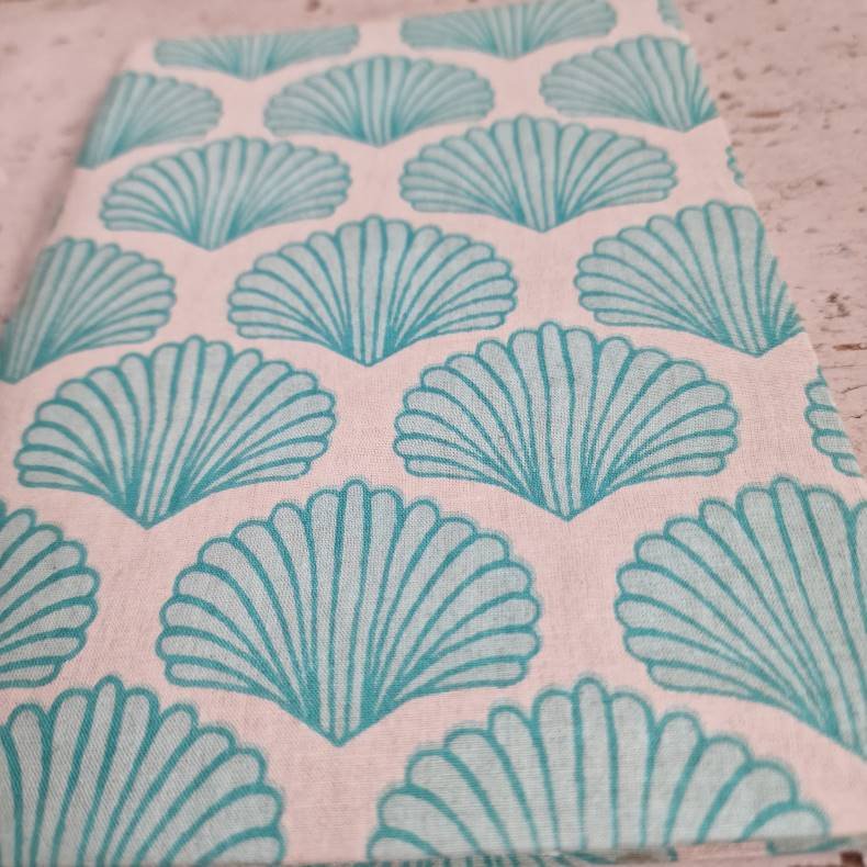 Bloktrykt bog, turkis musling