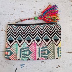 Vvet bomulds pung stvet grn/rosa