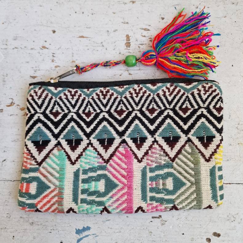 Vvet bomulds pung stvet grn/rosa