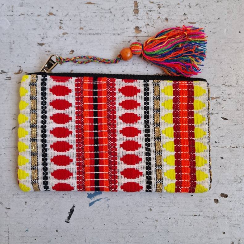 Vvet bomulds pung orange/rd/gul