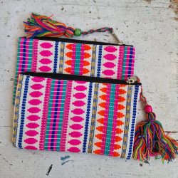 Vvet bomulds pung pink/orange