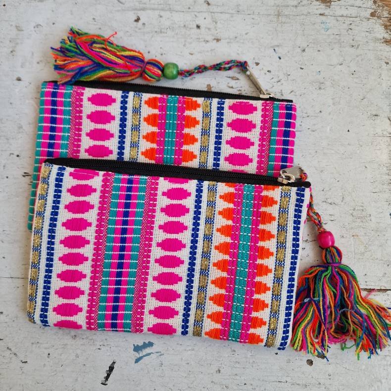 Vvet bomulds pung pink/orange