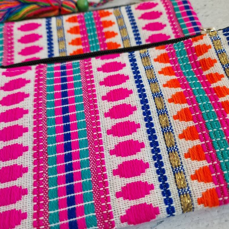 Vvet bomulds pung pink/orange