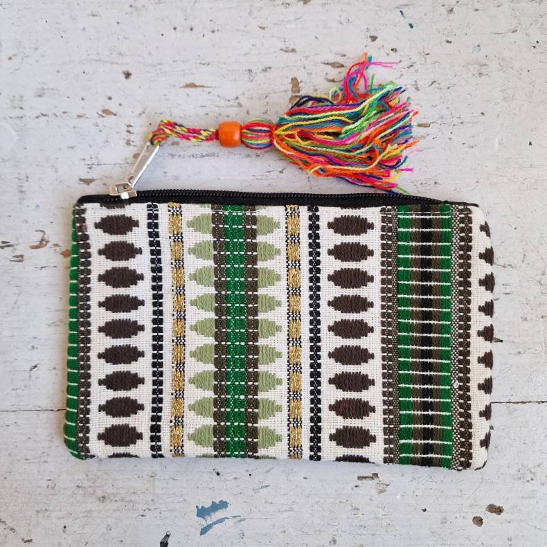 Vvet bomulds pung grn/sort