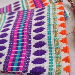 Vvet bomulds pung lilla/turkis/orange