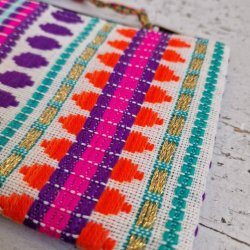 Vvet bomulds pung lilla/turkis/orange