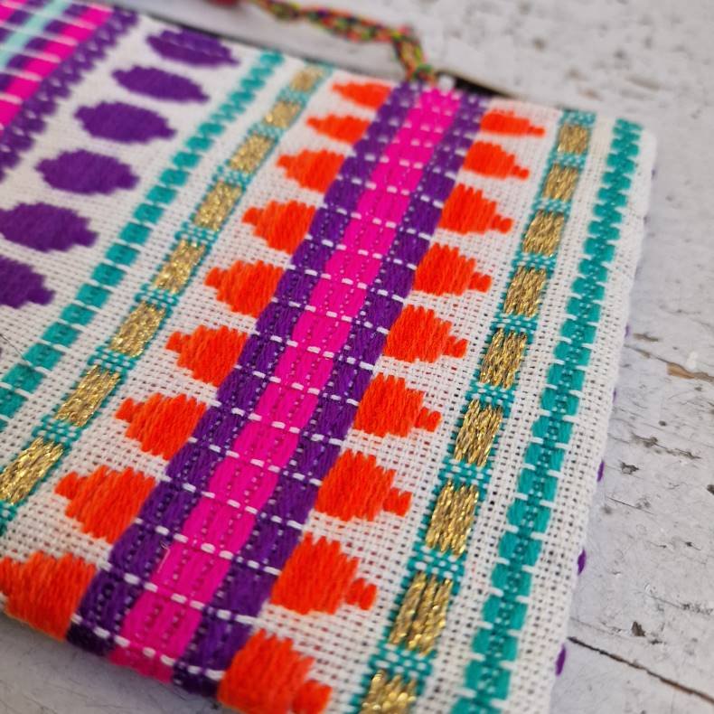 Vvet bomulds pung lilla/turkis/orange