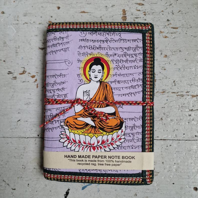 Lys lilla buddha hndlavet bog M