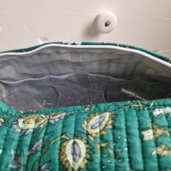 Bloktrykt toilettaske grn M