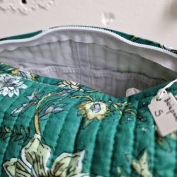 Bloktrykt toilettaske grn S