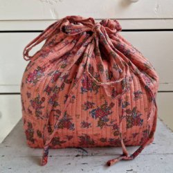 Projekttaske unika silke rosa blomster