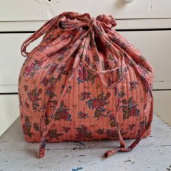 Projekttaske unika silke rosa blomster