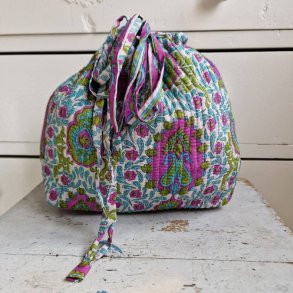 Projekttaske unika silke fine farvet og mnstret