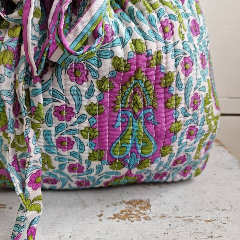 Projekttaske unika silke fine farvet og mnstret