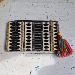 Vvet bomulds pung sort/hvid