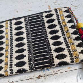 Vvet bomulds pung sort/hvid