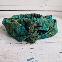 Hrbnd unika turkis/grn vintage silke