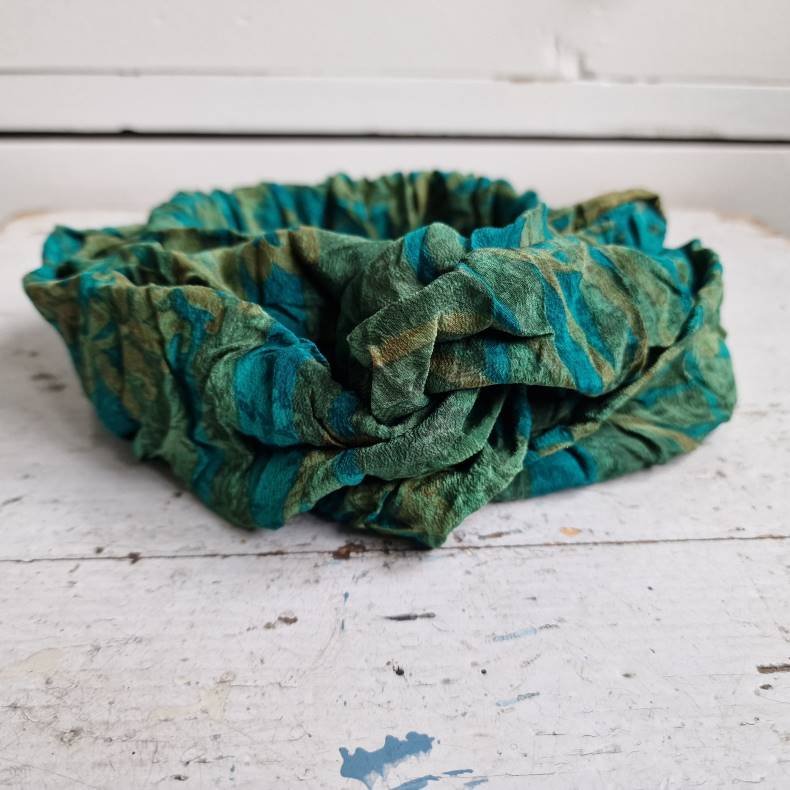 Hrbnd unika turkis/grn vintage silke