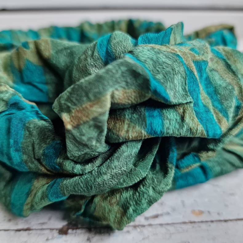 Hrbnd unika turkis/grn vintage silke