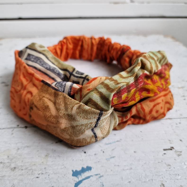 Hrbnd unika orange vintage silke