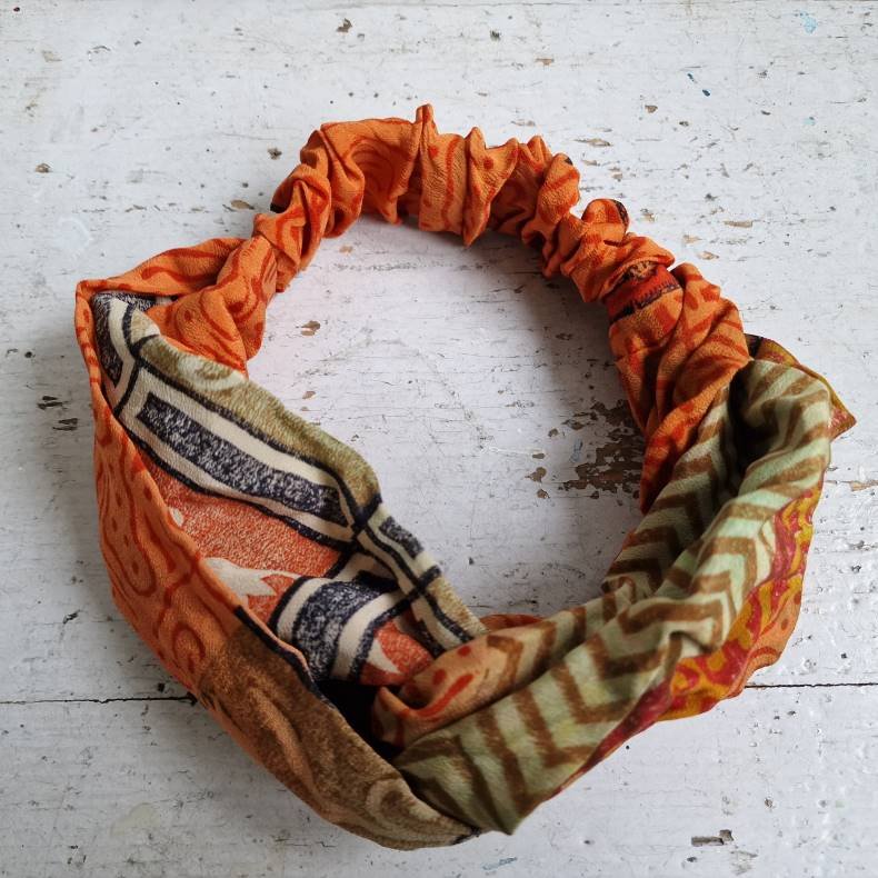 Hrbnd unika orange vintage silke