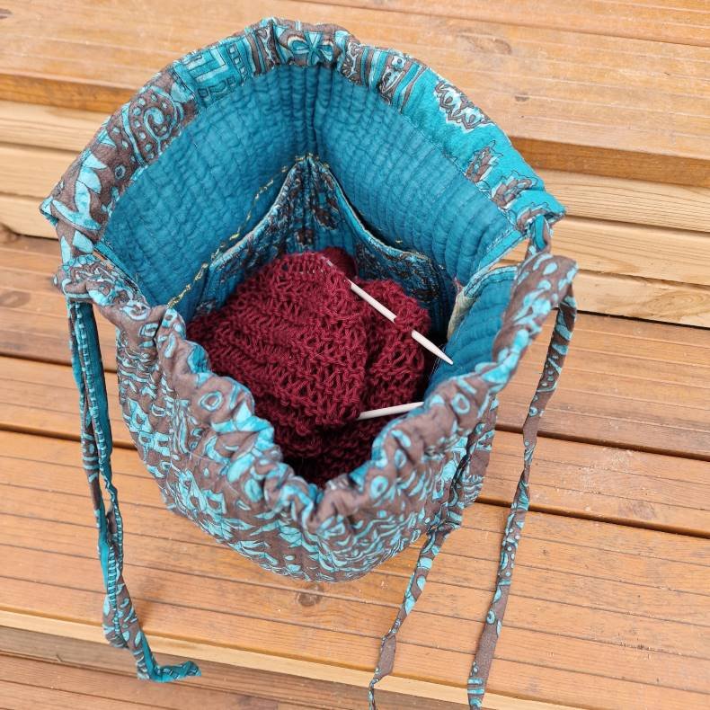 Projekttaske unika silke pink/rosa mnster