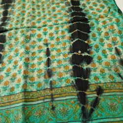 Stort silke trklde grn/sort 92x170