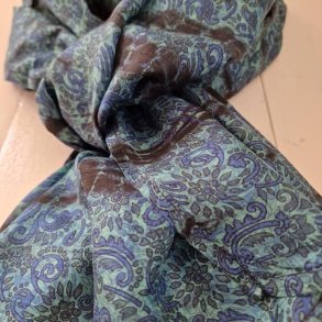 Stort silke trklde turkis/blt/sort 92x225