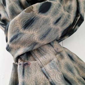 Stort sillke trklde beige/gr/sort 95x209