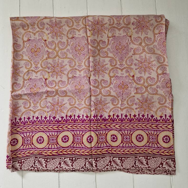 Stort silke trklde flde/pink/lilla 101x208