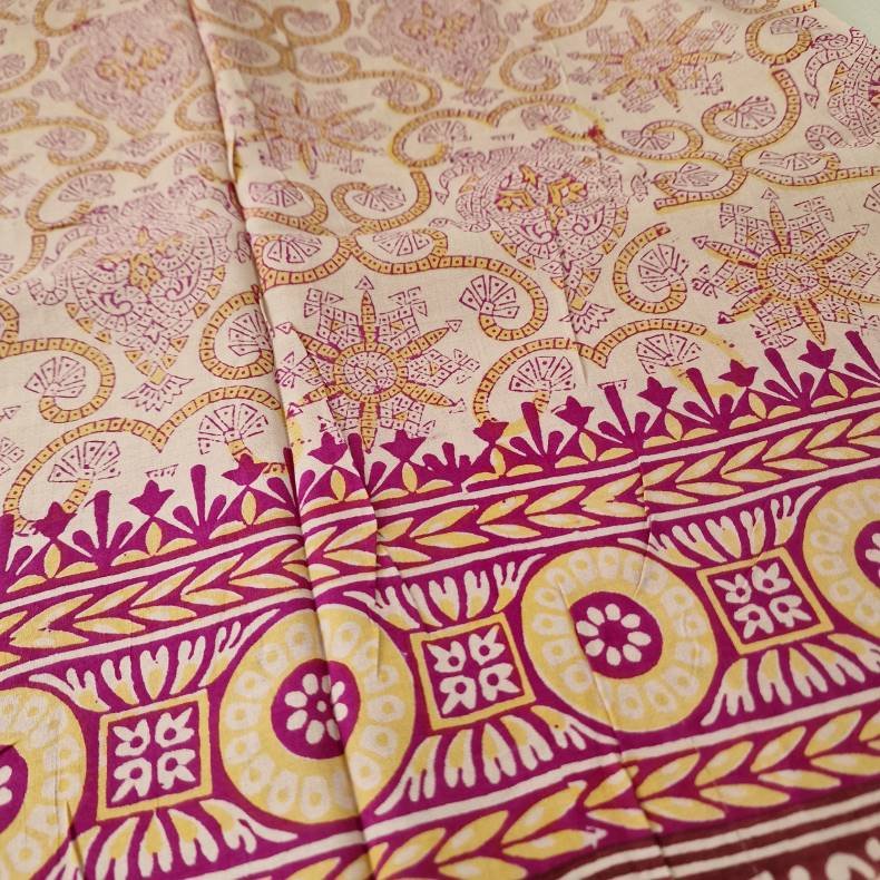 Stort silke trklde flde/pink/lilla 101x208