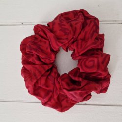 Scrunchie rd/pink Vintage silke Medium