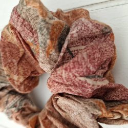 Scrunchies rd/gylden vintage silke Medium 