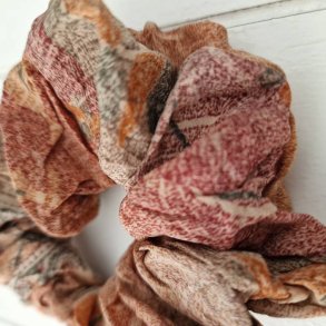 Scrunchies rd/gylden vintage silke Medium 