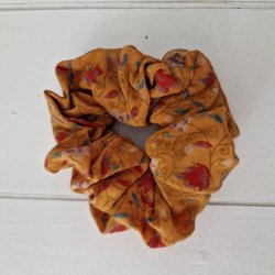 Scrunchies carry/ gul vintage silke Medium