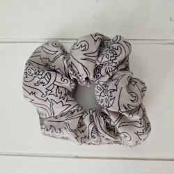 Scrunchies rhvid/gr vintage silke Medium 