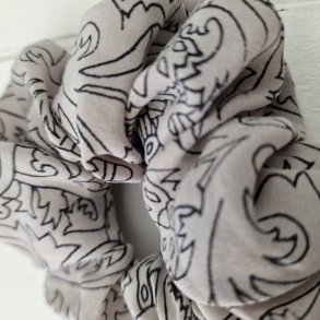 Scrunchies rhvid/gr vintage silke Medium 