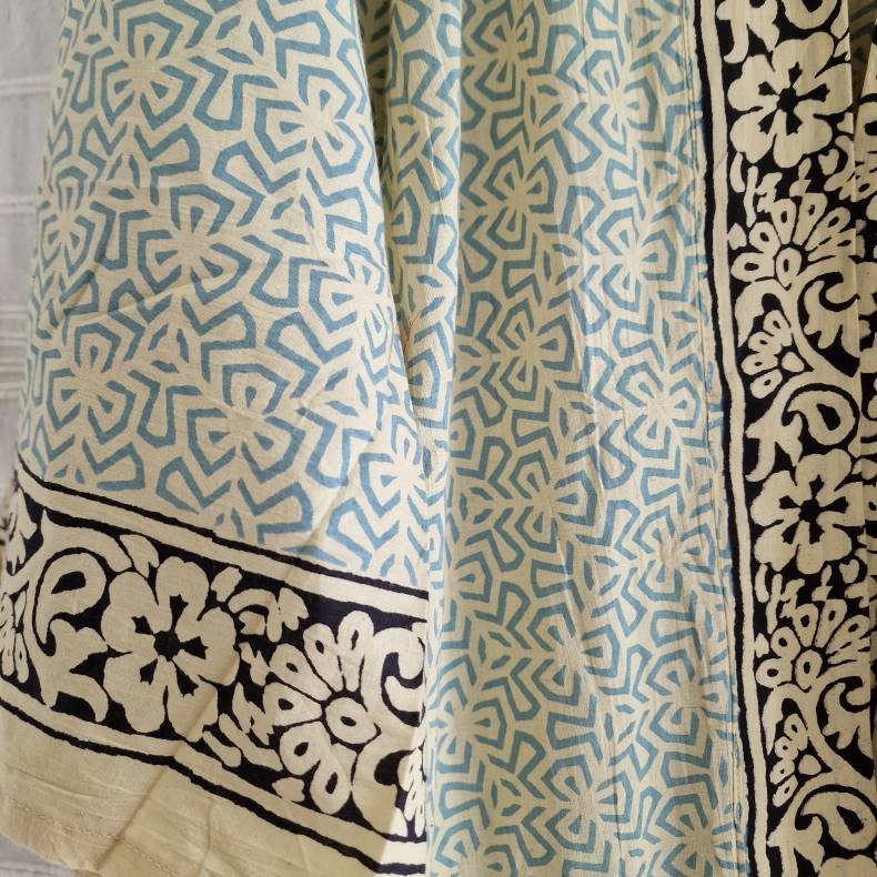 Bomulds kimono bloktryk kort No.1