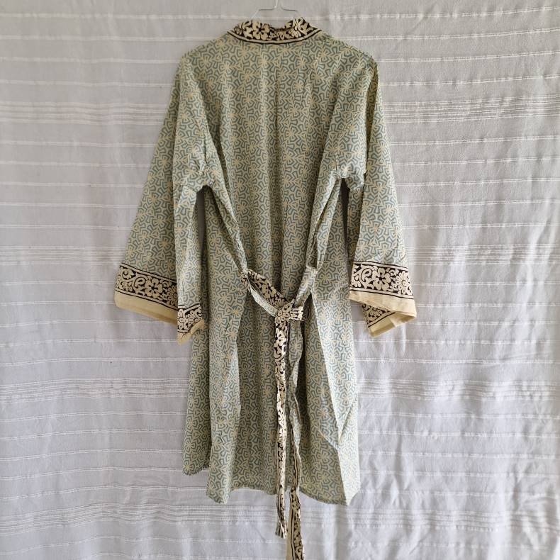 Bomulds kimono bloktryk kort No.1