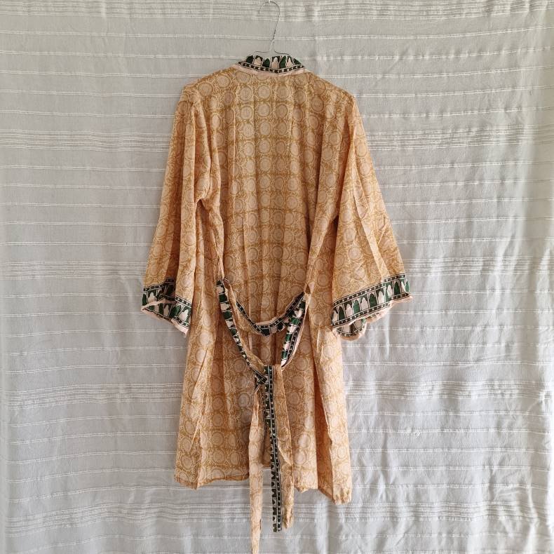 Bomulds kimono bloktryk kort No.2