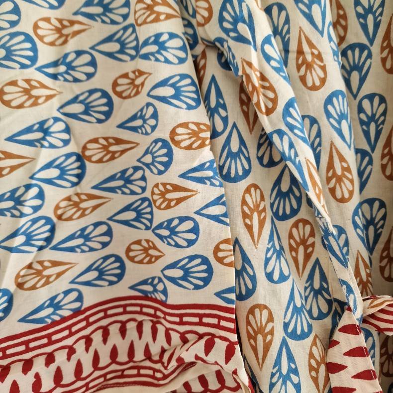 Bomulds kimono bloktryk kort No.4