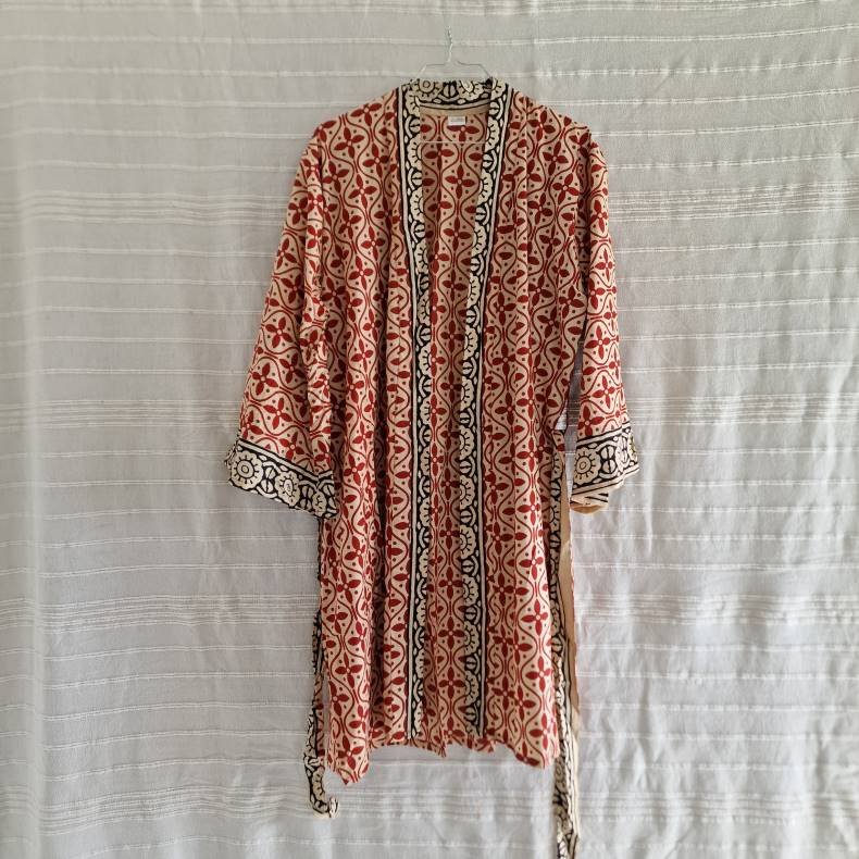 Bomulds kimono bloktryk kort No.5