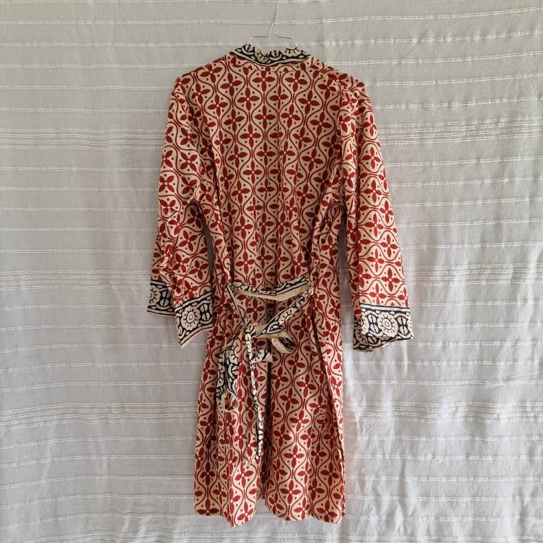 Bomulds kimono bloktryk kort No.5