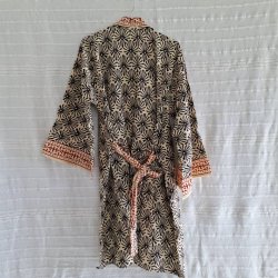 Bomulds kimono bloktryk kort No.7